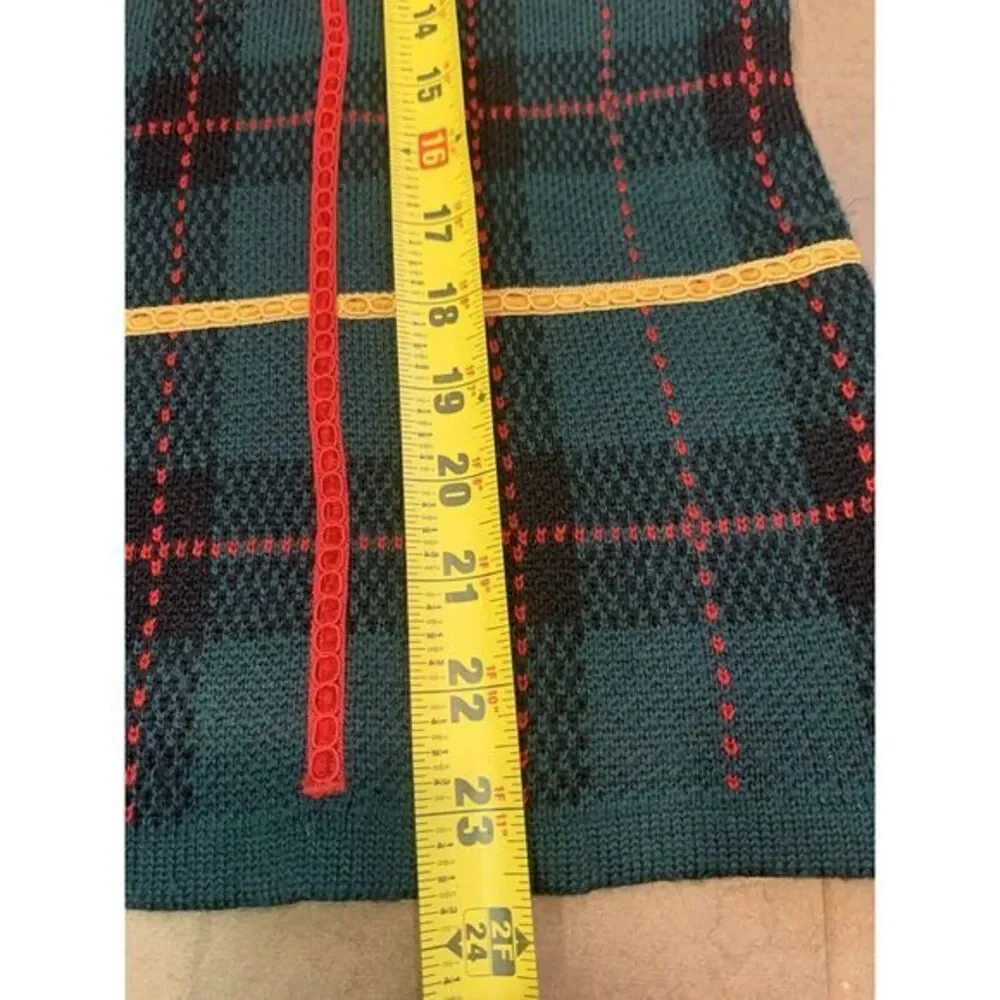 Women's XL Pendleton Wool Blend Plaid Green & Red Holiday Christmas Cardigan VTG - Picture 6 of 6